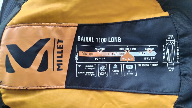 کیسه خواب میلت الیاف BAIKAL 1100 LONG