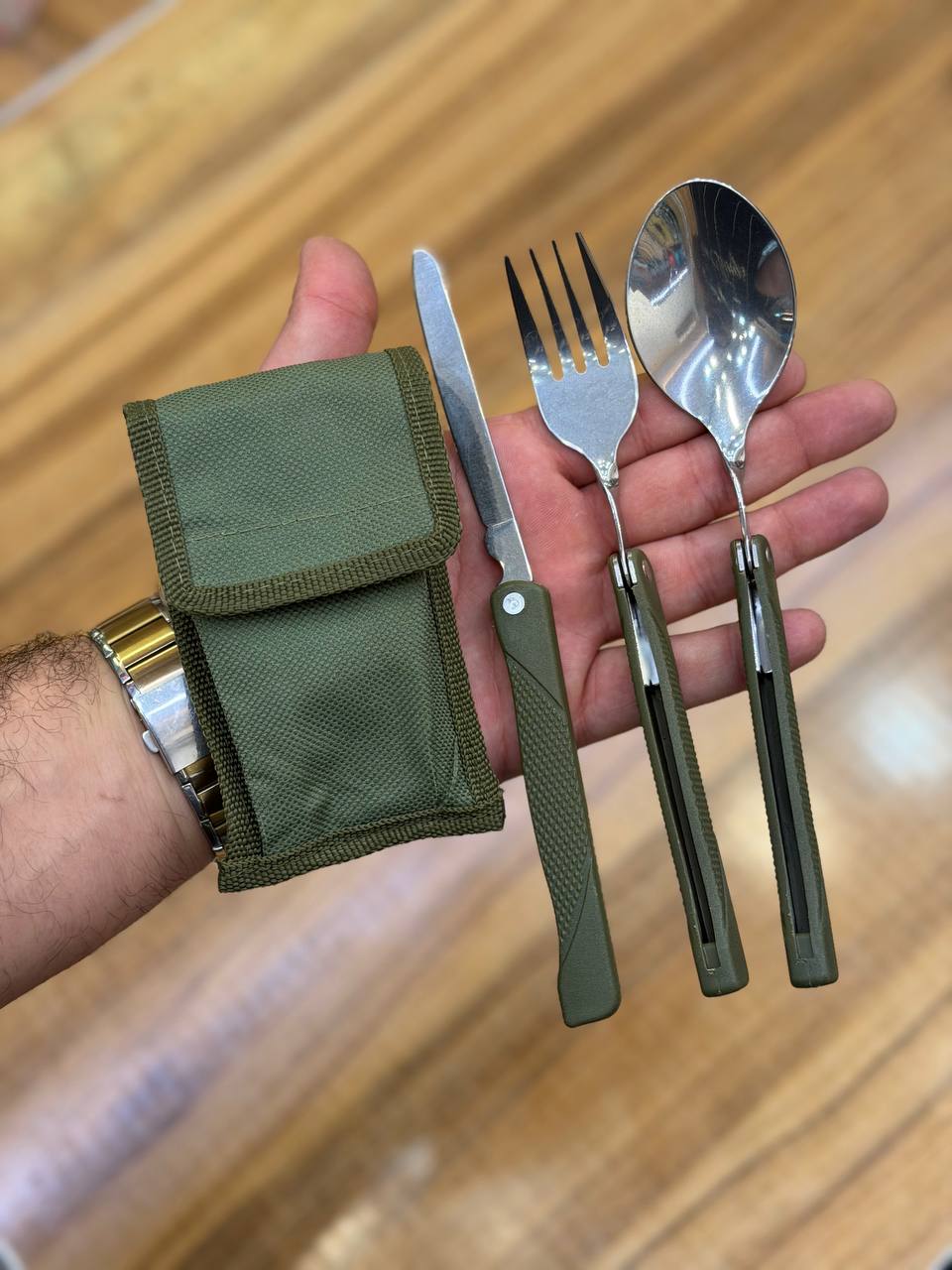 ست قاشق،چنگال و چاقو تاشو ارتشی